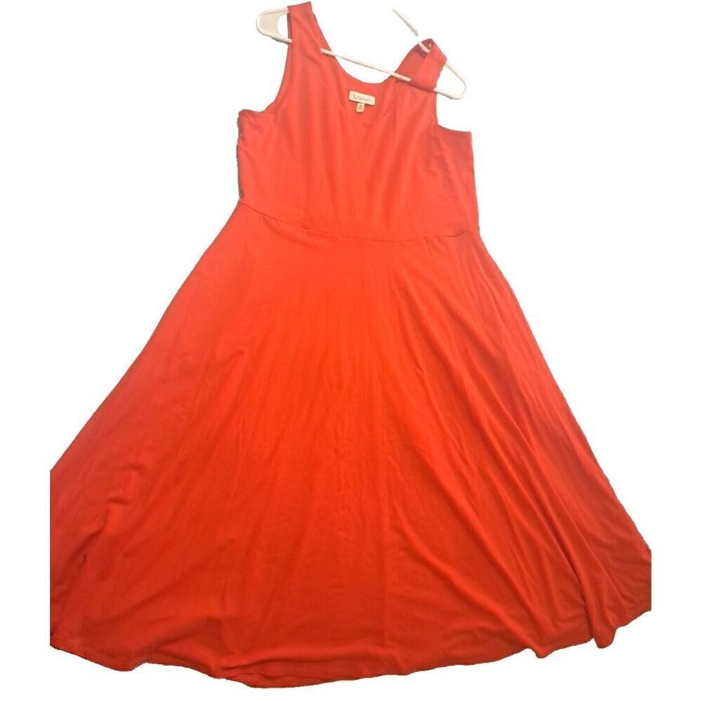 52Seven Women's XL Red Sleeveless V-Neck Long Dress New